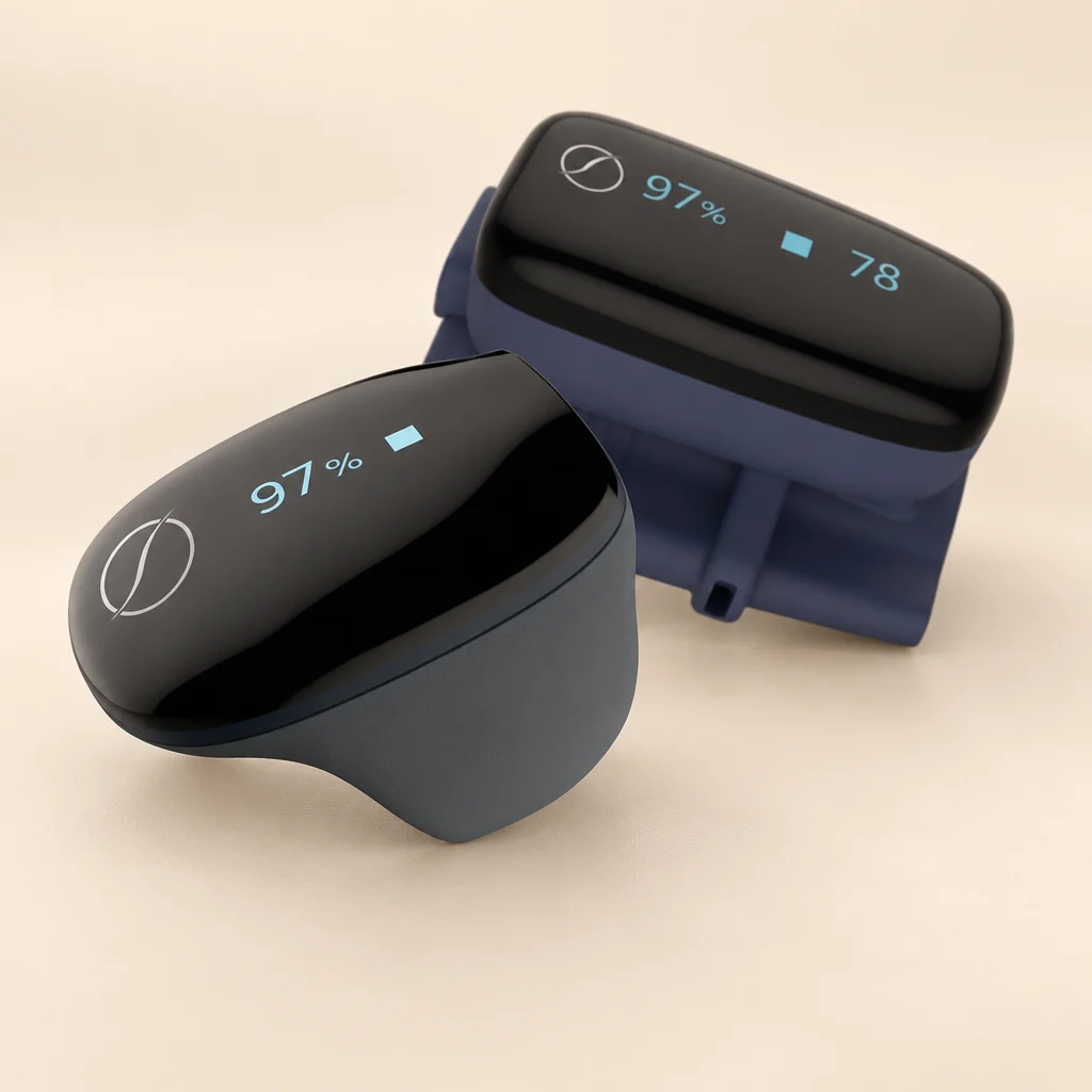 Empower finger sensors showing blood oxygen and pulse readings